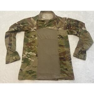 Army Combat Shirt Mens Small Camo Long Sleeve Flame Resistant Patches Pockets